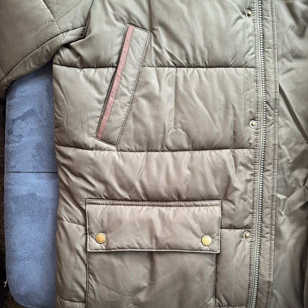 Barbour Olive & Brown Quilted Puffer Jacket Men's (Size: XL) - Picture 5 of 10